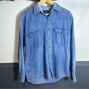 Sky Jeans Vintage Denim Button Down Western Pocket Details